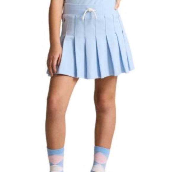 NWT Polo Ralph Lauren Big Girls Pleated Mesh Drawstring Skort Bluebell L (12-14) - Picture 11 of 11